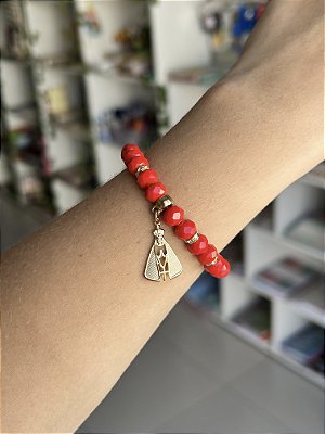 Pulseira Cristal Nossa Senhora Aparecida Vermelha