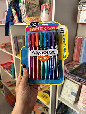 Blister 8 Cores Caneta Kilométrica Paper Mate