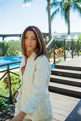CAMISA LISA LINHO PURO AVEIA