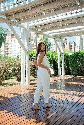 CALÇA CENOURA CREPE OFF WHITE