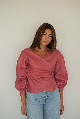 CAMISA TRANSPASSADA LINHO PURO ROMÃ