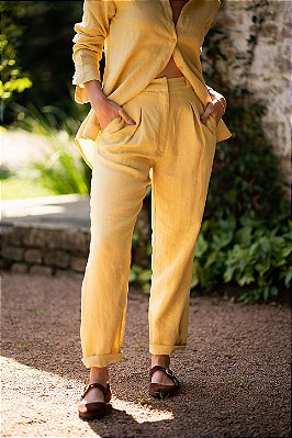 CALÇA CENOURA LINHO PURO GHEE