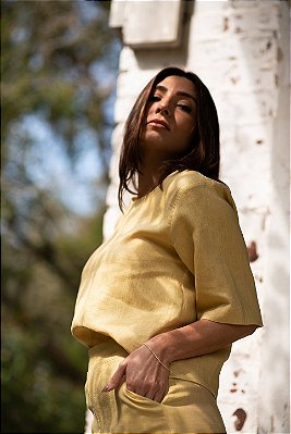 BLUSA BÁSICA LINHO PURO GHEE