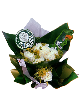 BUQUE DE ROSAS BRANCAS PALMEIRAS - PERSONALIZADO