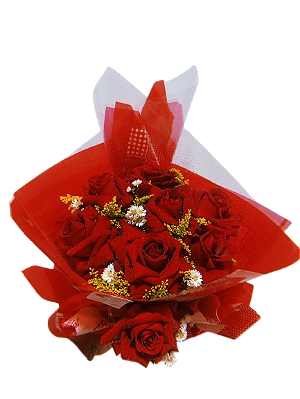 BUQUE DE 7 ROSAS VERMELHAS  IMPORTADAS - TE AMO