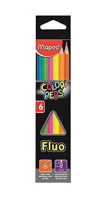 Lápis de Cor Neon Color Peps Maped 6 Cores