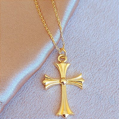 Colar crucifixo dourado