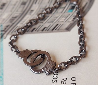 Pulseira algemas em ródio negro