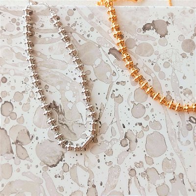 Kit 2 pulseiras ajustáveis dourada e prata
