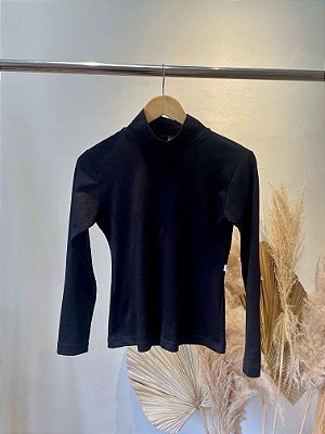 Blusa Basic Gola Alta Preta- P/M