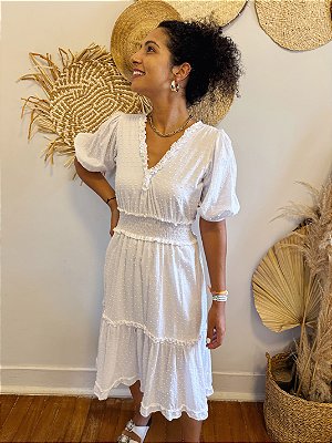 Vestido Branco Boho - M