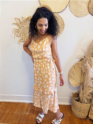 Vestido Poá Pêssego - P