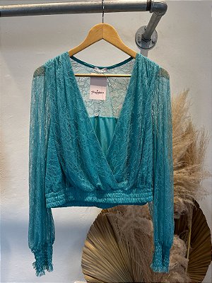 Cropped Renda Turquesa - 48