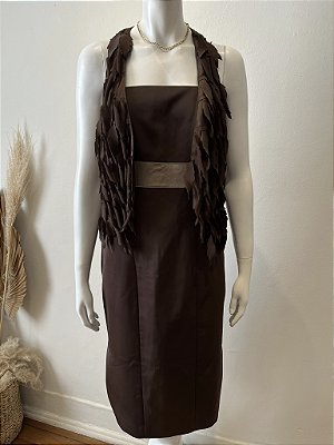 Colete Franjas Marrom FARM - M