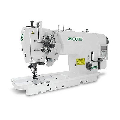 Máquina de Costura Industrial Pespontadeira Dupla Barra Alternada Eletrônica Zoje ZJ-2875-5-BD-D3/PF-3/02 para Jeans e Tecidos Pesados
