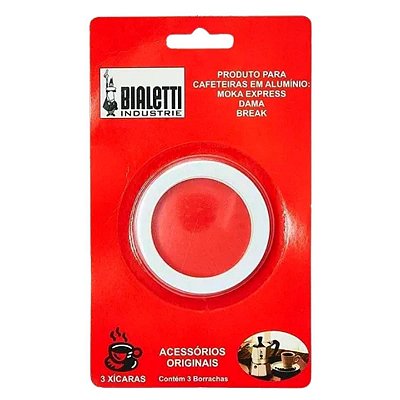 3x Reparo Anel Borracha Cafeteira Italiana Bialetti Vedação Moka Express 3 Xícaras Original
