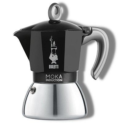 Cafeteira Italiana Bialetti Moka Indução E Gás 6 Xícaras Preta