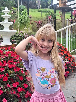 CAMISETA CRIAÇÃO CORAÇÃO - INFANTIL - LILÁS