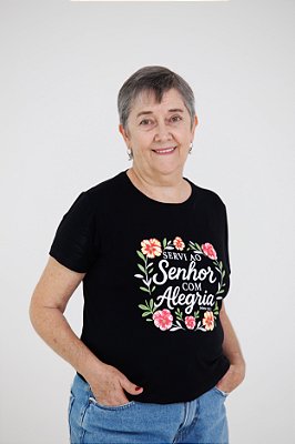 Camiseta SERVI AO SENHOR COM ALEGRIA - ADULTA feminina