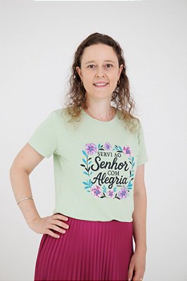 Camiseta SERVI AO SENHOR COM ALEGRIA - ADULTA feminina