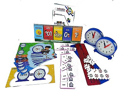Kit Jogo Estudo Medidas Tempo Relógio Horas MMP Pedagógico