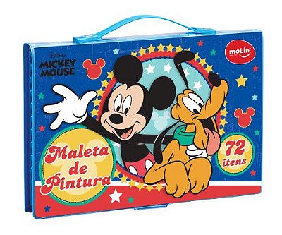Kit Maleta Pintura Mickey 72 Pçs Molin Canetinha Infantil