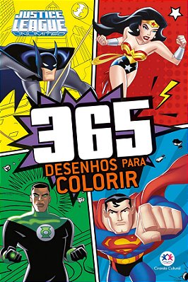 Livro 365 Desenhos de Colorir  Infantil Liga da Justiça