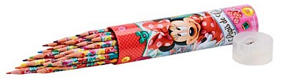 Lápis de Cor Minnie Mouse 24 Cores em Estojo Metálico Molin