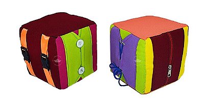 Kit Cubos de Atividades 2 uni 15x15 cm Brinquedos Educativos