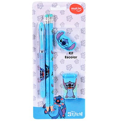 Kit Material Escolar Stitch 5 Pçs Molin Infantil