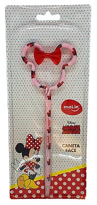 Caneta Esferografica Azul Media Face Minnie Molin Escolar