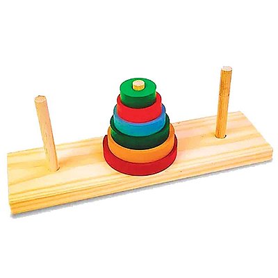 Torre de Hanoi Brinquedo de Madeira Infantil Carimbras