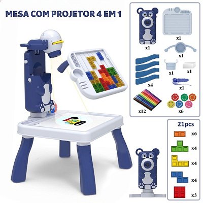 Mesa Magica Brinquedo Projetor Desenho Pintar Infantil 3 em 1