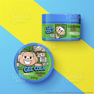 Gel Cola Infantil Cebolinha Mega Fixação Brilho Molhado Todos os Tipos de Cabelo 250g