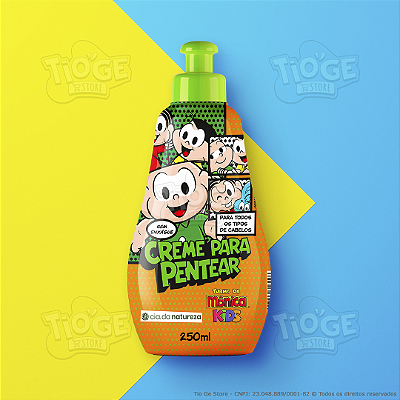 Creme para Pentear Infantil Turma da Mônica Sem Enxágue Todos os Tipos de Cabelos 250ml