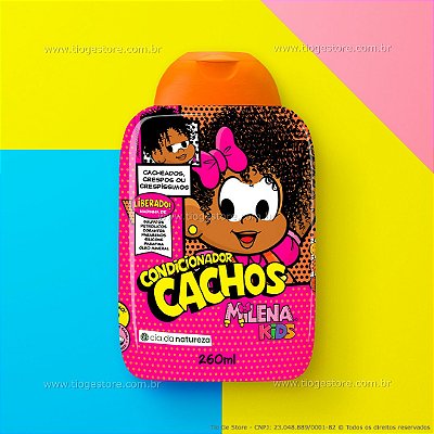 Condicionador Cachos Infantil Milena Cabelos Ondulados, Cacheados e Crespos 260ml