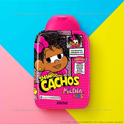 Shampoo Cachos Infantil Milena Cabelos Ondulados, Cacheados e Crespos 260ml