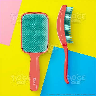 Escova de Cabelo Anatômica Flex Hair Desembaraçante Racket Red Cereja