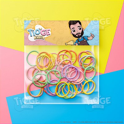 Elásticos para Cabelo Pequeno (Xuxinha/Rabicó) Estilo Franzido Colorido Algodão 40 unid