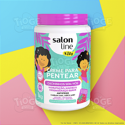 Creme Para Pentear Infantil Cachinhos Sem Nós Kids Antifrizz Cabelos Ondulados, Cacheados e Crespos 1kg