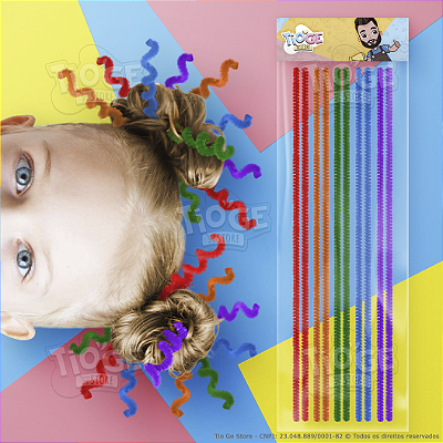 Hastes Flexíveis de Pelúcia Cabelo Maluco Artesanato Limpador Chenille Colorido Arco-íris 10 unid