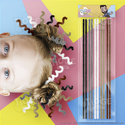 Hastes Flexíveis de Pelúcia Cabelo Maluco Artesanato Limpador Chenille Cores Neutras 10 unid