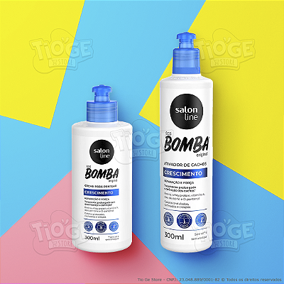 Kit 2 SOS Bomba Crescimento Cabelos Ondulados Cacheados Crespos Creme para Pentear + Ativador de Cachos