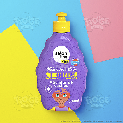 Ativador de Cachos Infantil SOS Cachos Nutrição em Ação Cabelos Ondulados, Cacheados e Crespos 300ml