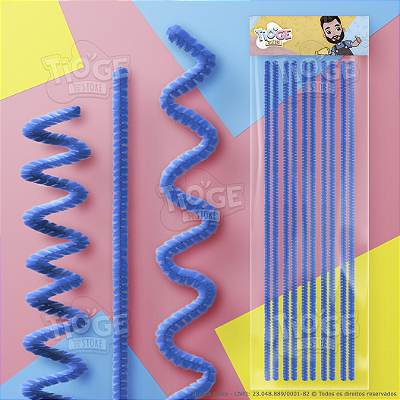 Hastes Flexíveis de Pelúcia Cabelo Maluco Artesanato Limpador Chenille Cor Azul Escuro 10 unid
