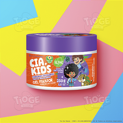 Gel Fixador Infantil Cabelinhos Brasileiros Cia Kids Vegano Todos os Tipos de Cabelo 250g