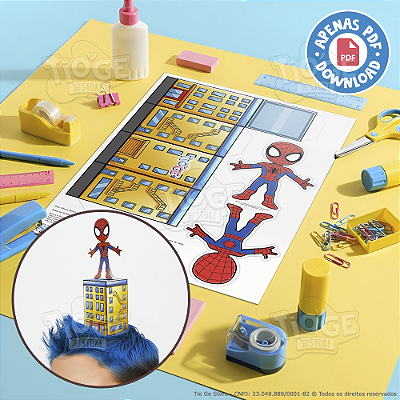 [Arquivo PDF] Cabelo Maluco do Homem-Aranha para Imprimir - Festas Topo de Bolo Centro de Mesa