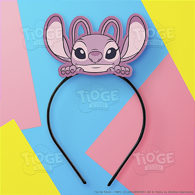 Arco Tiara Infantil Angel Stitch em EVA Cabelo Maluco Festa Fantasia Aniversário Confortável Rosa 1 Unid