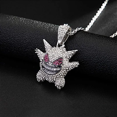 Pingente Gengar Cravejado em Zircônia