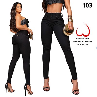 Calça Preta cos anatomico com lycra